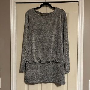 White House Black Market Metallic Gray Top